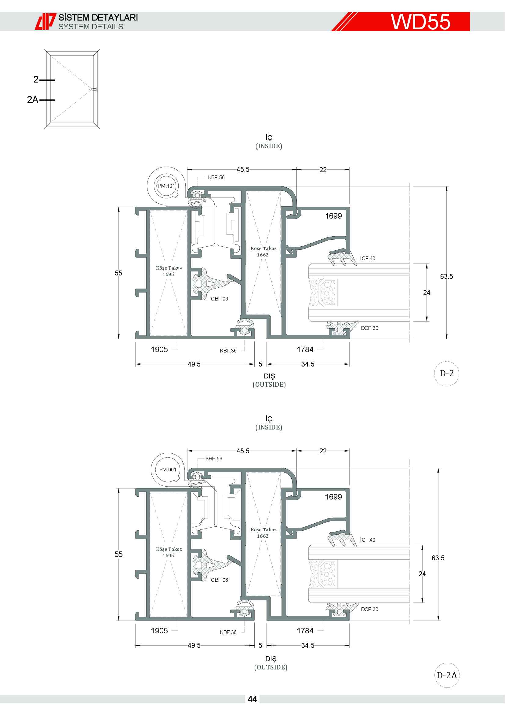 S 55 Yalıtımsız Alüminyum 42
